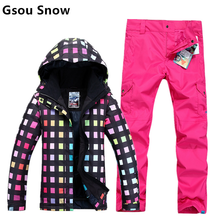 Где купить женский зимний горнолыжный костюм Gsou SNOW, женский сноубордический костюм Gsou SNOW, женская зимняя горнолыжная экипировка, женский костюм для сноуборда, купить в интернет магазине трамплин
