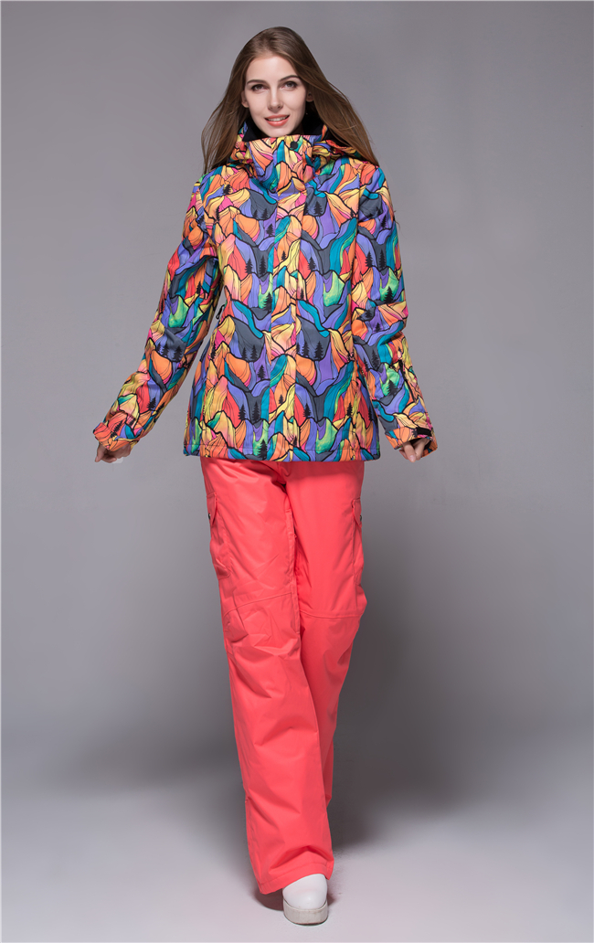 Теплый, водонепроницаемый, ветрозащитный женский зимний горнолыжный костюм Gsou SNOW, женский сноубордический костюм Gsou SNOW, женская зимняя горнолыжная экипировка, женский костюм для сноуборда
