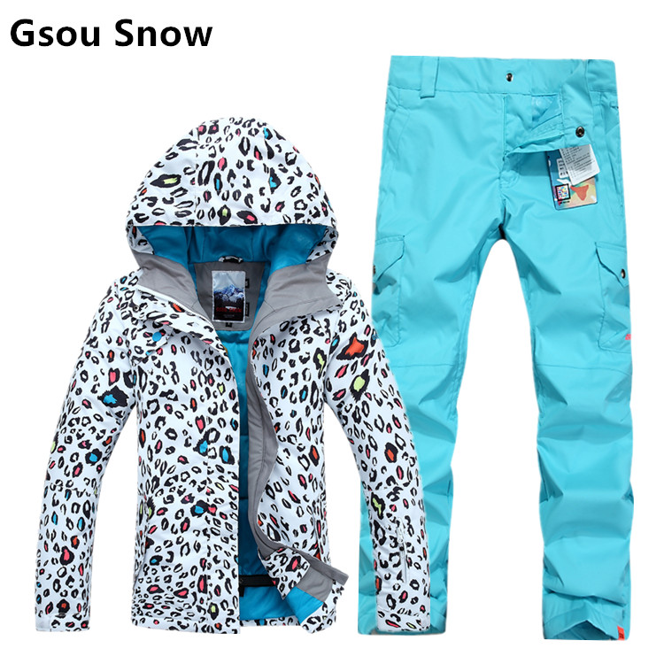 Модные яркие недорогие спортивные женские горнолыжные лучшие костюмы Gsou SNOW купить в интернет магазине фото