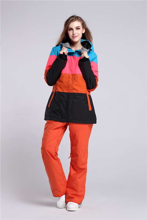 Модные яркие недорогие спортивные женские горнолыжные лучшие костюмы Gsou SNOW купить в интернет магазине