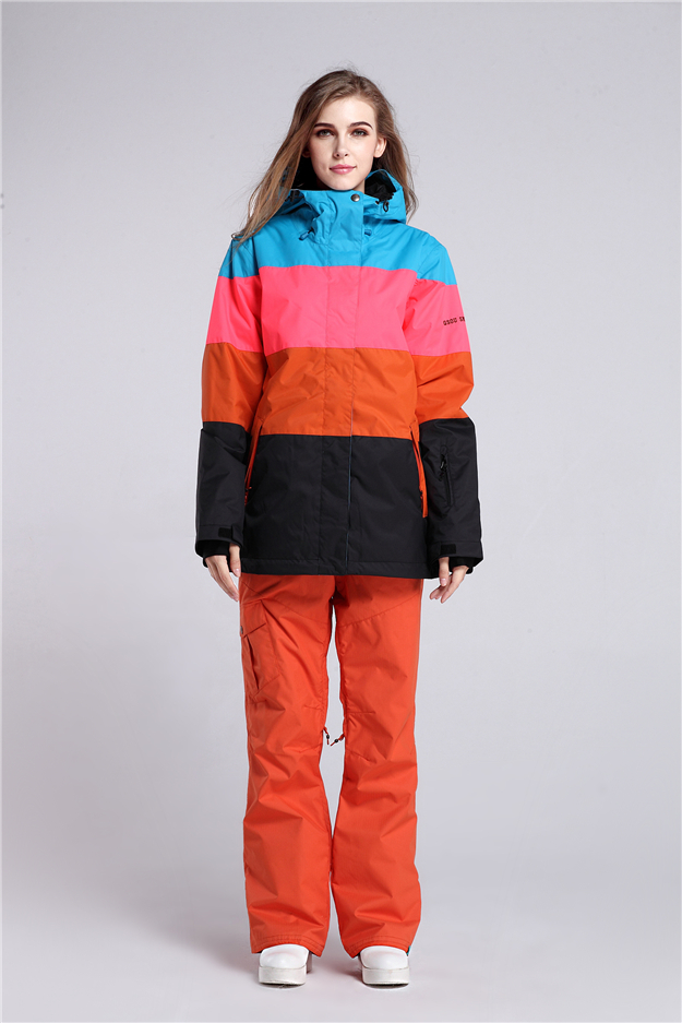 Красивые яркие недорогие спортивные женские горнолыжные лучшие костюмы Gsou SNOW купить в интернет магазине