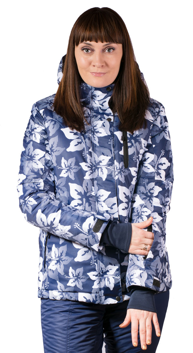 Зимний теплый синий горнолыжный костюм для женщин фото